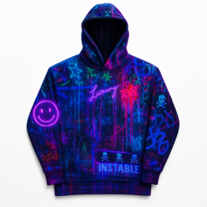 Graffiti Hoodie for Men and Women – Neon Streetwear Instable Design